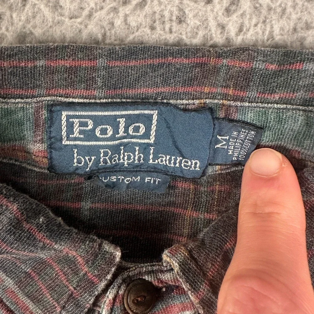 Polo Ralph Lauren‎ Shirt Medium Plaid RLPC NEW YORK Logo Polo Custom FIt